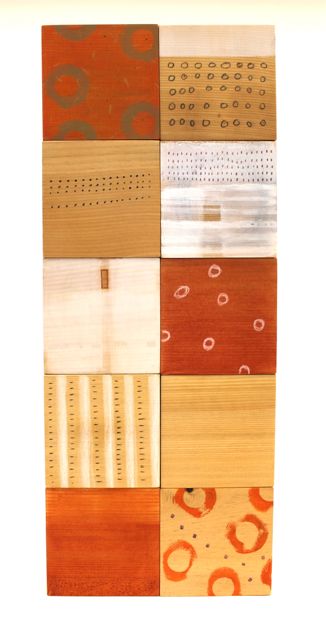 Ten Haiku Blocks #1 (2012) mixed media on wood, 7 3/4&quot; x 19 5/16&quot; x 1 3/4&quot;